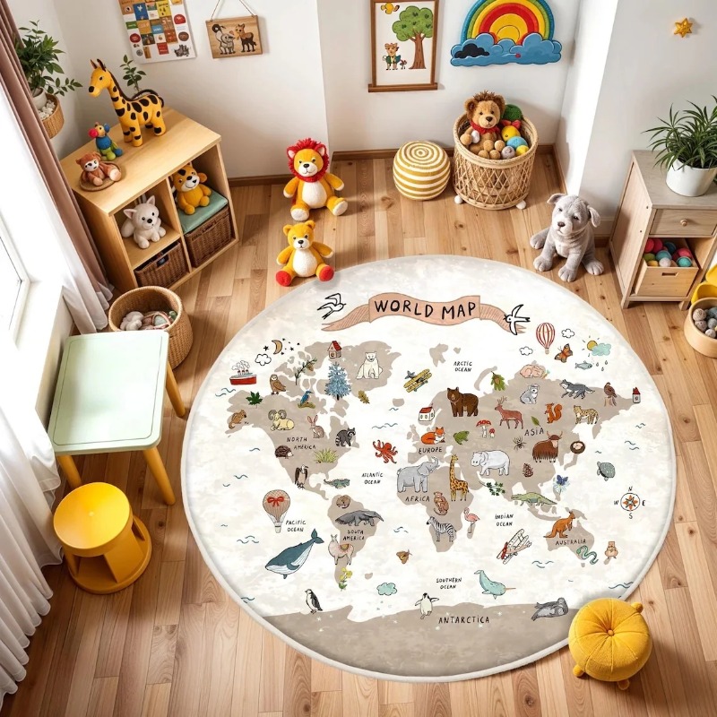 Commercial Printing Format - Tapis de sol rond imprimé carte