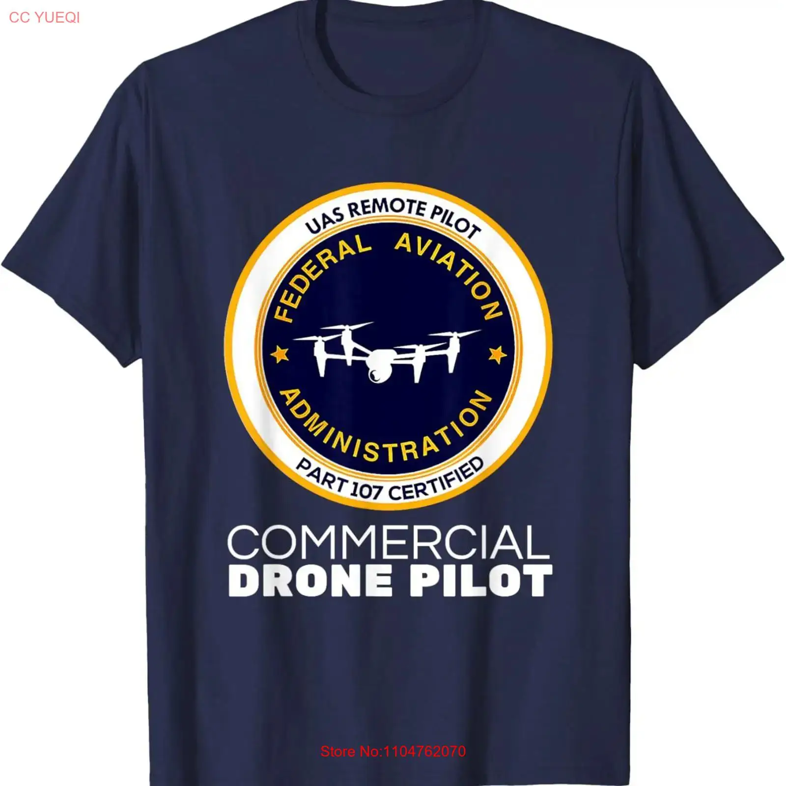 Commercial Printing Usa - T-shirt FAA Commercial Drone Pilot, vintage,