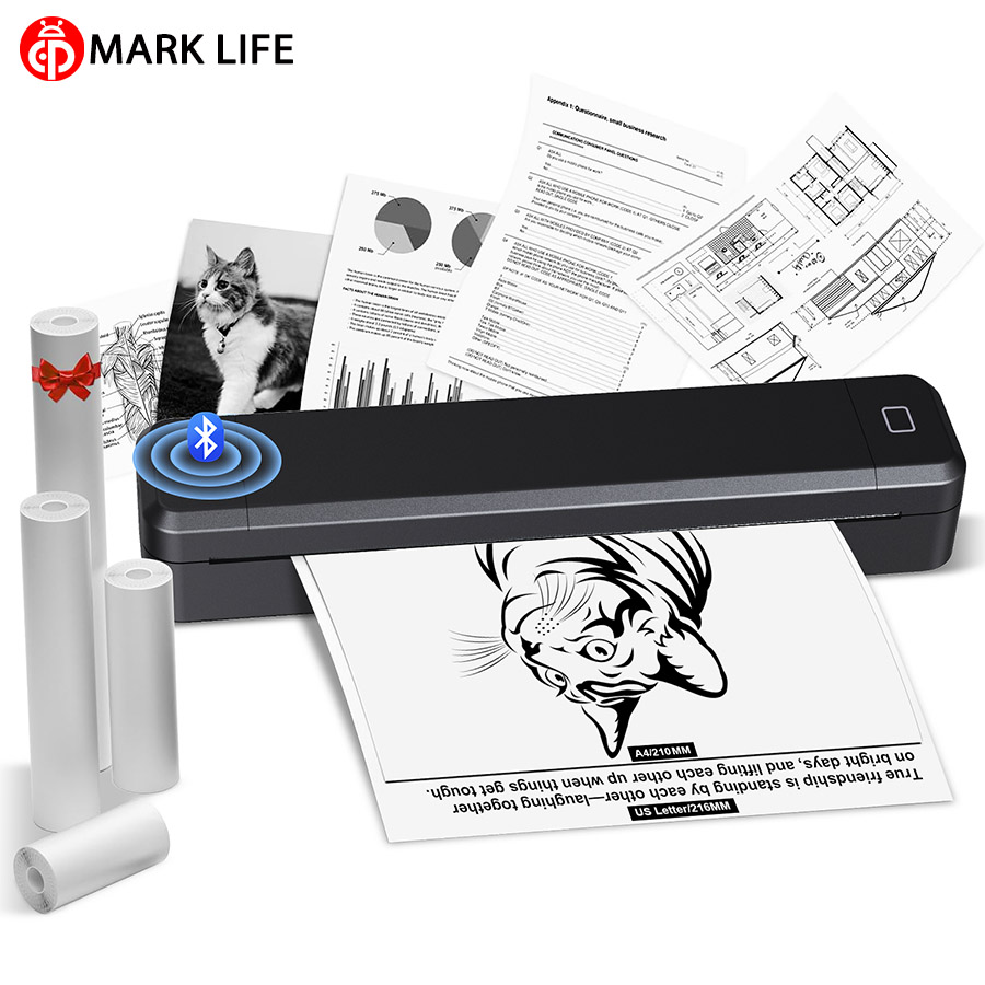 Commercial Document Printing - Marklife A4 imprimante thermique Portable Bluetooth