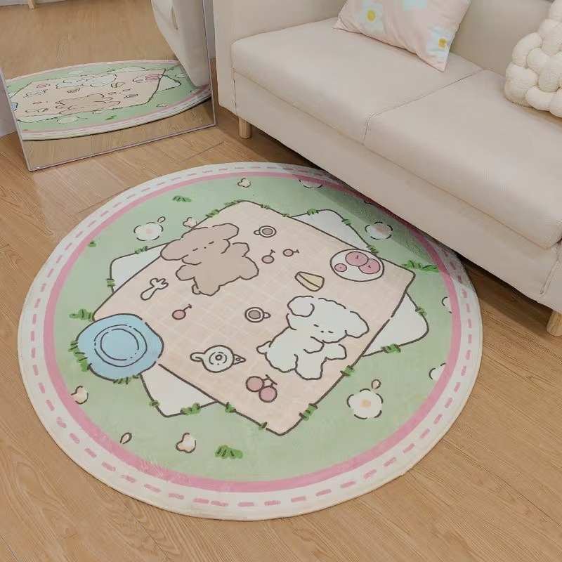 Tapis rond imprimé lapin et ou - Commercial Printing Format avis et prix