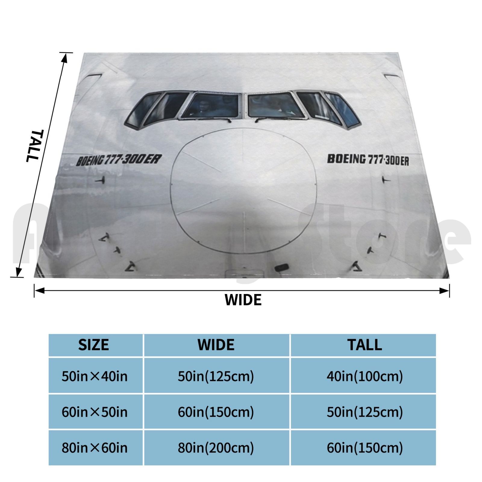 Boeing 777 nez vue couverture  - Commercial Fabric Printing avis et prix